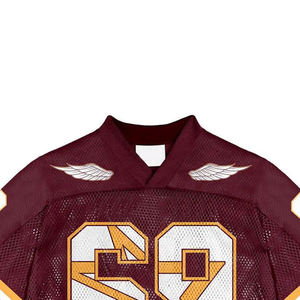 Camiseta de Fútbol Americano Personalizada para Hombre, Transpirable, de Malla, Uniforme del Equipo de EE. UU., Camisetas de Fútbol Americano Estampadas y Cosidas, OEM - Product Image 4