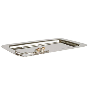 Plateau de service pour aliments et desserts en acier inoxydable avec poignée en branche d'olivier pour mariage, prix de gros - Product Image 4