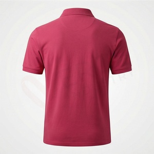 Polo de Manga Corta Rojo para Hombre, Estilo Casual, Tejido Piqué, Corte Regular, Diseño con Botones - Product Image 2