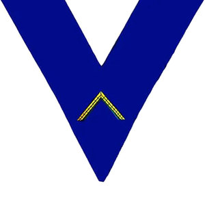 Collier maçonnique personnalisé en forme de V, en tissu bleu, avec badge brodé à coudre, accessoire vestimentaire - Product Image 6