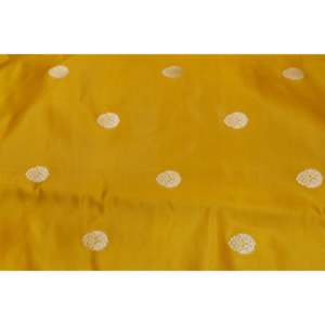 Tissu brodé en polybrocart au mètre - Moutarde avec motif floral doré, 44 pouces de large, pour sacs - Product Image 3