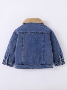 OEM <b>Men's</b> High Street Winter Denim Faux <b>Shearling</b> Collar Ripped Distressed Breathable Casual Outwear Button up Coat - Product Image 2