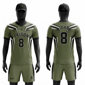 240g Polyester Interlock Blue <b>Volleyball</b> Uniform Short White Side Panels Custom Heat-Transfer Logo <b>Set</b> Plus Size Anti-Bacterial - Product Image 1