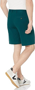 Shorts Bermuda Homme Couleur Unie Taille Mi-Haute Fermeture Élastique Tissu Toile Respirant Séchage Rapide Style Décontracté Vert - Product Image 3