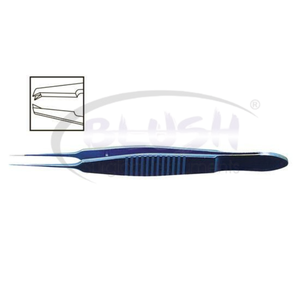 Castroviejo Suturing Forceps 1×2 0.5mm Straight Titanium Ophthalmic Corneal Microsurgical Instrument By <b>Blush</b> Surgical - Product Image 1