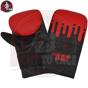Gants de Combat Muay Thai et Kickboxing en Cuir PU de Qualité Supérieure, Noirs et Rouges, avec Service OEM, pour Entraînement et Sac de Frappe, Anti-Choc - Product Image 5