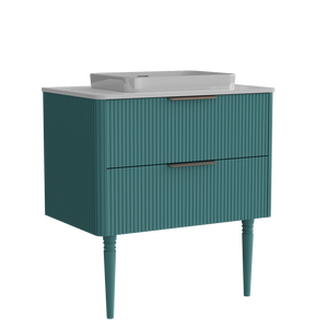 Elena 30 \ "Tocador de baño moderno con fregadero de cerámica aguamarina Tocador preensamblado independiente de Elena - Product Image 3
