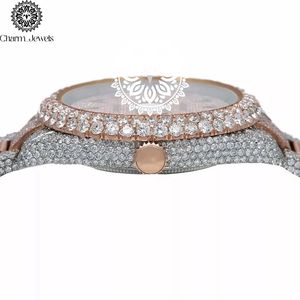 Charm Jewels Luxury Women's Stainless Steel <b>Watch</b> 38mm Round Dial Analog Quartz Movement Sapphire Crystal Folding Clasp - Product Image 3