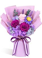 Bouquet de roses éternelles faites à la main pour la fête des mères - Fleurs éternelles de forme ronde 0,5 kg Livraison rapide