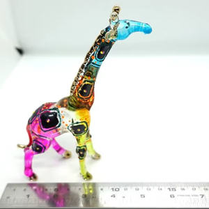 Large Giraffe Sculpture Decor Lampwork Collectible Miniature Hanging Deer Handmade Murano Art Glass Wild Animal Figurine Tiny - Product Image 1