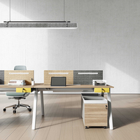 Mobilier moderne de poste de travail de bureau pour 2 personnes Bureau d'ordinateur pour le travail collaboratif Table de poste de travail pour plusieurs personnes
