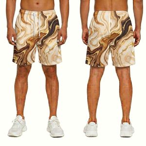 <b>Abstract</b> Pattern Sublimation Mesh Athletic Shorts Lightweight Breathable Polyester Casual Sports Apparel - Product Image 3