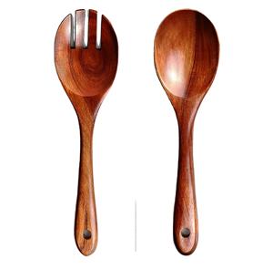Ensemble d'ustensiles en bois faits à la main, 4 pièces, manche écologique, compatible lave-vaisselle et micro-ondes, spatules avec logo personnalisé, boîte de couleur personnalisée - Product Image 1