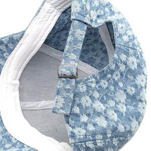 Gorra de Béisbol Unisex de Mezclilla a Cuadros Azules, 6 Paneles, Visera Ajustable, Gorra Casual de Primavera/Verano, Talla Adulto - Product Image 4