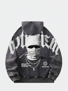 Sudadera con capucha holgada para hombre, estilo urbano, informal, para gimnasio, de tejido grueso, para invierno, precio económico, venta al por mayor - Product Image 6