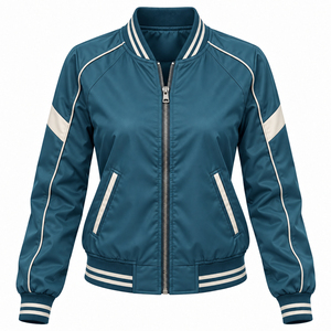 <b>Women's</b> <b>Flight</b> Bomber <b>Jacket</b> High Quality Waterproof Plus Size New Design Cropped Gym Bomber <b>Jackets</b> Customized - Product Image 5