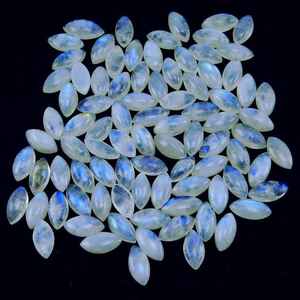 Pierre de lune arc-en-ciel naturelle, cabochon marquise, calibrée, certifiée, non traitée, prête pour la sertissage de bijoux - Product Image 5