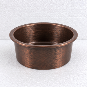 Handmade Hammered Copper Kitchen Sink <b>Round</b> Wash <b>Basin</b> Luxury Bathroom Vessel Sink Farmhouse Countertop OEM Supplier - Product Image 1