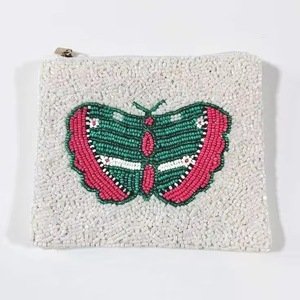 Monedero SMILE de Estilo Vintage Hecho a Mano con Cuentas, Monedero con Forro, Estilo Festivo, Artesanal, Étnico, Nueva Cartera para Adolescentes con Cuentas - Product Image 2