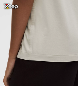 T-shirt décontracté pour femme XEEP, respirant, léger, en tricot, en spandex/coton, col en V, coupe ample, manches courtes - Product Image 3