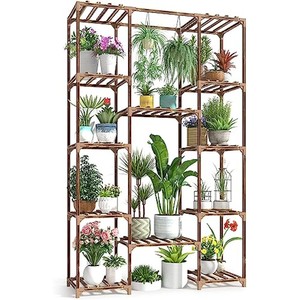 Soporte de Madera de Pino Rústico para Flores, Exhibidor de Plantas de Múltiples Niveles, Ecológico, Hecho a Mano, Venta al por Mayor, Moradabad - Product Image 1