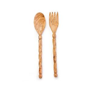 Utensilios para Ensalada de Madera de Acacia Hechos a Mano, Tenedor y Cuchara de Madera Sólida para Frutas, Bocadillos y Ensaladas, Accesorios de Cocina para el Hogar - Product Image 1