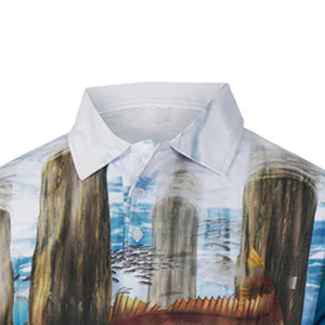 Prix de gros – Nouveaux polos de pêche personnalisés pour hommes en satin tricoté, sans col, protection UPF 50+, séchage rapide, respirants, manches longues - Product Image 5