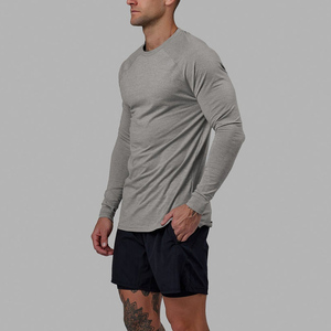Custom Polyester Breathable 4-way Stretch Double Layer Gym Athletic Workout <b>Men</b> <b>Long</b> Sleeve Tshirt <b>Shorts</b> Sets <b>Men's</b> <b>Shorts</b> - Product Image 2