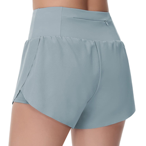 Nouveaux shorts de sport à séchage rapide pour femmes, édition premium, logo personnalisé, taille haute élastique, pour la course à pied, avec poches. - Product Image 1