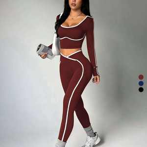 Conjunto Deportivo 2026, Top y Pantalones de Yoga, Transpirable, Manga Larga, Cintura Alta, Levanta Glúteos, Conjunto Deportivo de 2 Piezas para Mujer - Product Image 3