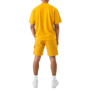 SPINE CRAFT Ensemble deux pièces streetwear décontracté pour homme en tissu éponge écologique haut de gamme, t-shirt à col rond ample pour jeune homme - Product Image 6