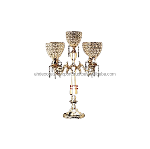 เชิงเทียน5แขนพร้อมแก้วสำหรับงานแต่งงานและงานเลี้ยง - Product Image 6