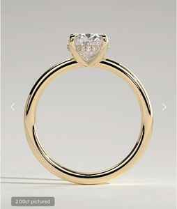 แหวนเพชรโมอิสซาไนต์ทรงรีแบบพรีเมียมสำหรับผู้หญิง ชุบทองคำขาว 925 เงินแท้คุณภาพสูง แหวนแต่งงาน ของขวัญสำหรับเธอ - Product Image 2