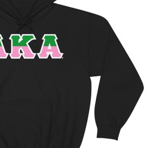 Sudadera con Capucha Negra con Bordado de Letras Verdes y Rosas, Sudadera de Forro Polar con Capucha, Manga Larga, Bolsillo Canguro, Casual, Unisex - Product Image 2