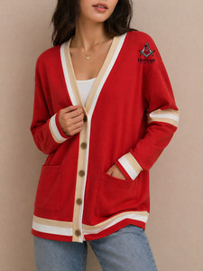 HMR Wholesale Custom Delta Sigma Embroidered Knit <b>Cardigan</b> <b>Sweater</b> For Sorority fraternity College Varsity <b>Sweater</b> - Product Image 4