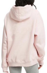 เสื้อฮู้ดผู้หญิงพิมพ์ลายโลโก้ตามสั่ง พร้อมลายพิมพ์ DTF แบบกำหนดเอง ทรงโอเวอร์ไซส์ สีชมพูอ่อน ทรงหลวม ผ้าฟลีซ เสื้อสเวตเชิ้ตสำหรับฤดูหนาว ล้างสีแบบ Acid Wash สำหรับผู้หญิง - Product Image 3