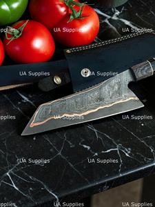 Couteau de chef japonais professionnel en cuivre damas forgé à la main, manche en bois noir, OEM ODM, marque privée - Product Image 5