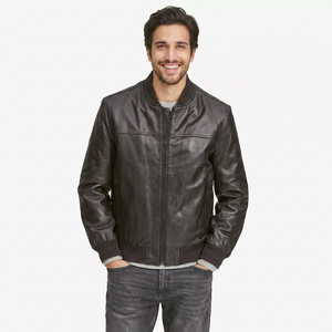 Chaqueta de Cuero para Hombre, Diseño 2026, Estilo Casual de Invierno, con Cuello Alto Delgado, de Alta Calidad - Product Image 1