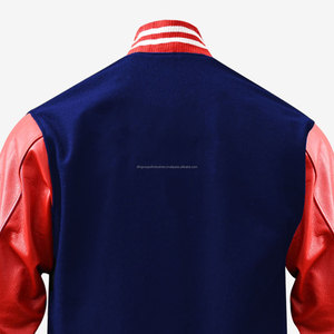 Vestes universitaires personnalisées OEM meilleure qualité laine Melton et manches en cuir de vachette véritable grain supérieur broderies personnalisées - Product Image 3