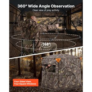 Tenda da Caccia Portatile con Ingrandimento 8x, Camouflage a 360° e Borsa per il Trasporto, per 2-3 Persone - Product Image 2