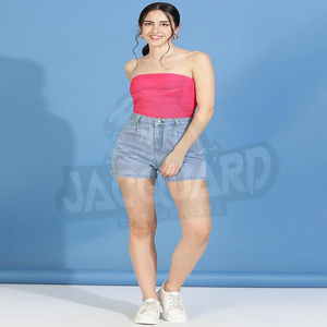 Shorts en jean taille haute de qualité supérieure pour femmes, respirants, décontractés, pour l'été, design personnalisable, shorts pour femmes - Product Image 6