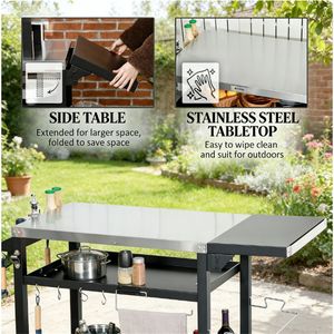 Carrito de Almacenamiento para Exteriores, Mesa para Barbacoa y Carrito de Bar en un Diseño Práctico - Product Image 2