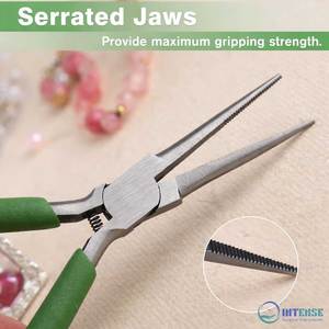 Mini Stainless Steel Needle Nose Pliers <b>Thin</b> Serrated Jaw 4.5 Inch Micro Precision Long Nose Tool Jewelry Making <b>Wire</b> Looping - Product Image 2