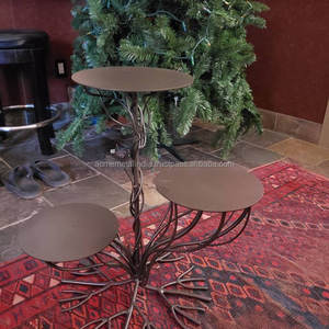 Elegante Soporte para Tartas con Diseño de Corteza, Recubrimiento en Polvo Marrón, Forma Redonda, Perfecto para Bodas, Cumpleaños y Otras Ocasiones - Product Image 2