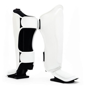 Custom Muay Thai Boxing MMA Shin Guards Genuine Leather Breathable Hook & Loop Closure Fairtexs <b>Cheap</b> OEM - Product Image 2