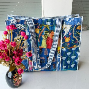 Bolso Tote de Lona Ligero, Hecho a Mano, Ecológico, Acolchado, con Estampado de Terciopelo, Estilo Bohemio Vintage para Dama, Personalizable con Cremallera - Product Image 6