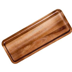 Juego de 2 bandejas de madera de acacia natural para servir charcutería, platos de madera para carne, frutas, comida, presentación de comida en el hogar, fiestas y cenas. - Product Image 5