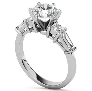 Round Cut Moissanite <b>Ring</b> 925 Sterling <b>Silver</b> White Gold Plated Luxury <b>Solitaire</b> Engagement Wedding Promise Bridal <b>Ring</b> - Product Image 2