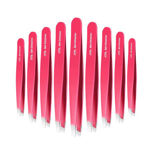 Slanted Tip Precision Beauty Tool Eyelash Extension Facial Hair Grooming Professional Stainless Steel Eyebrow Tweezers Kit - Product Image 5