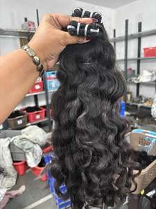 Extensions de cheveux humains indiens bouclés, ondulés et raides, naturels, légers, écologiques, en vrac - Product Image 4